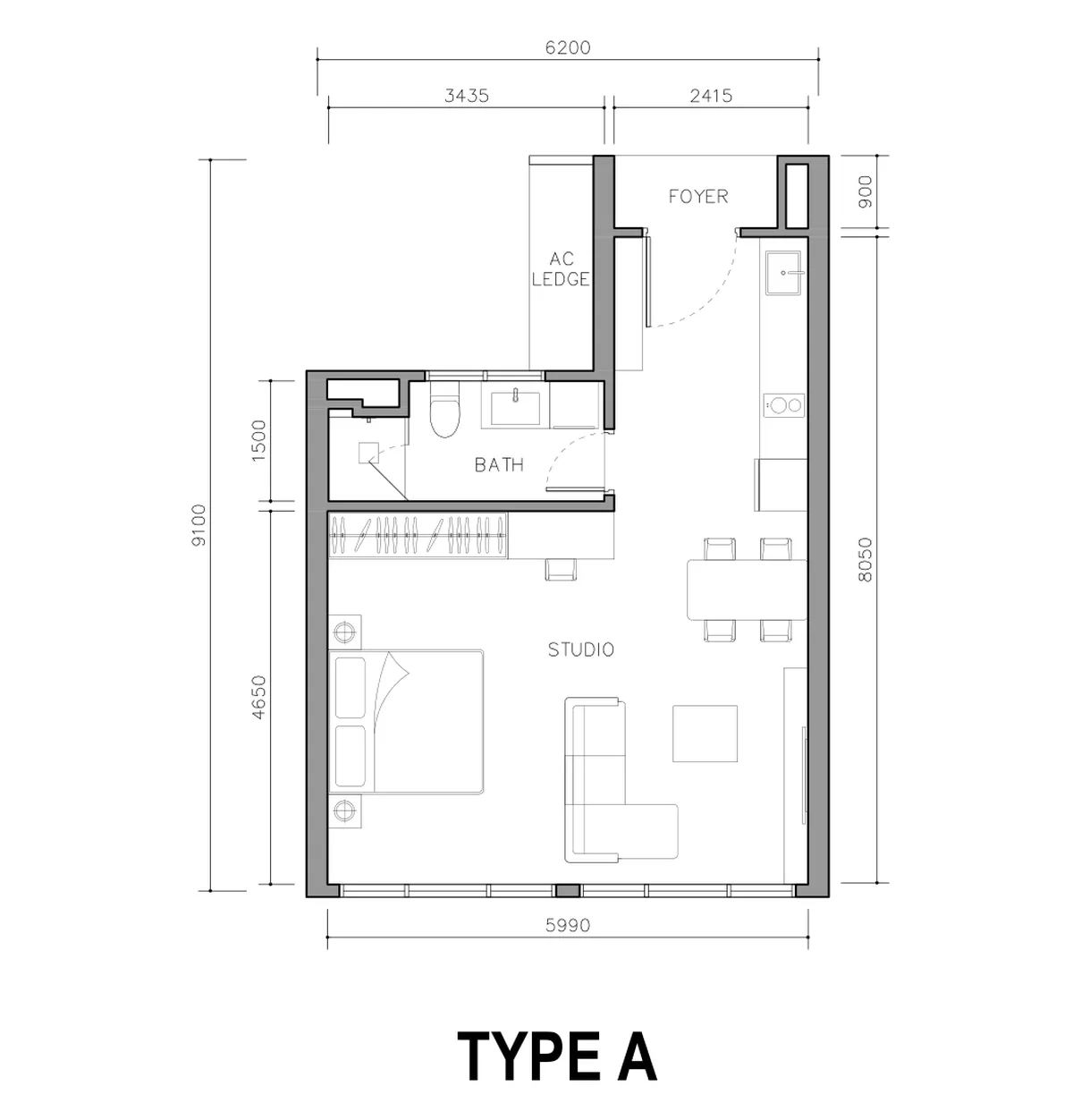 Enlace Suites 2 floor plan Type A