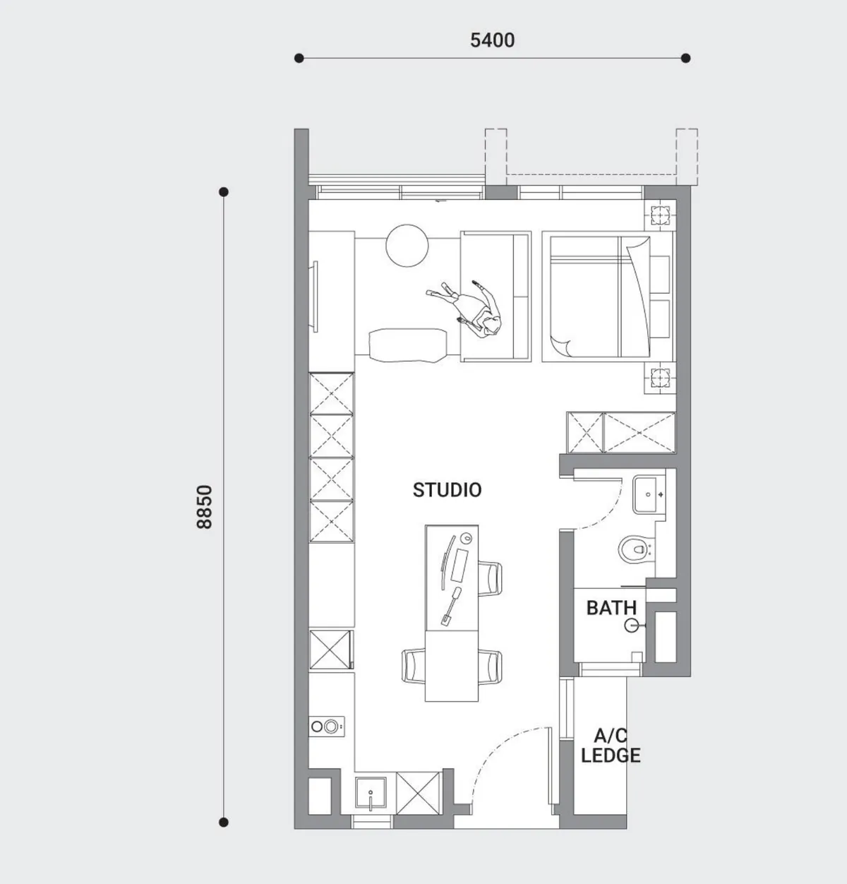 Enlace Suites 1 floor plan Type A