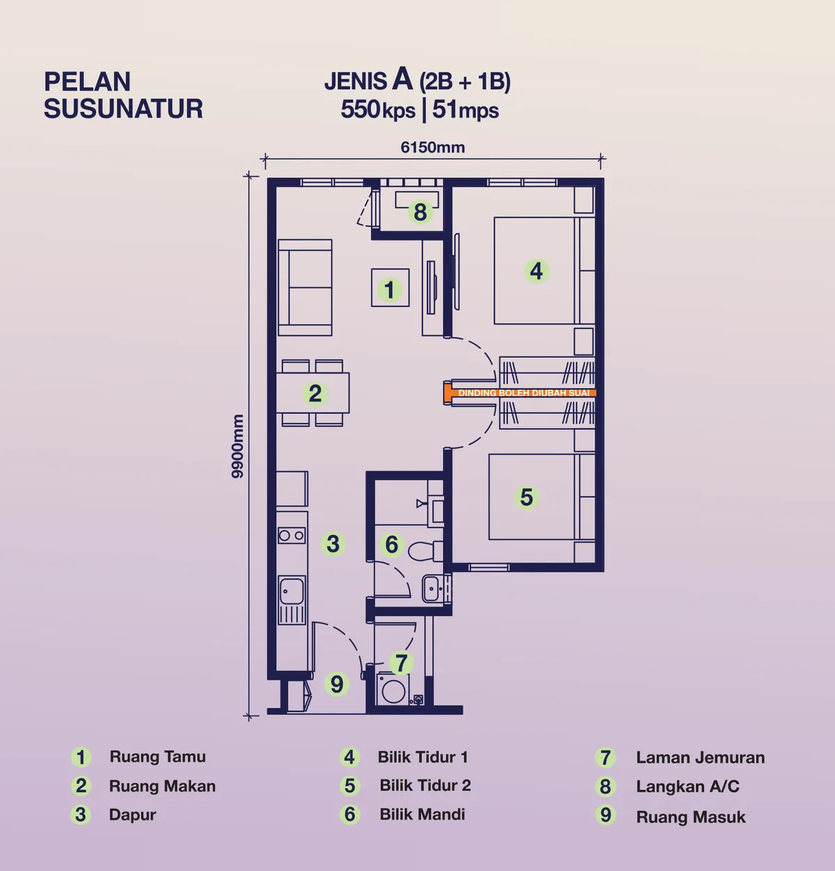 D'Nuri Residences @ Kwasa Damansara floor plan Type A / Type A(M)