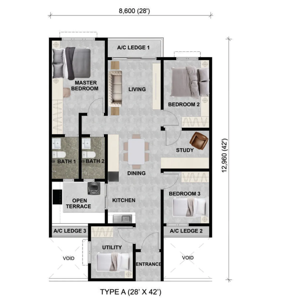 Alamanda Heights @ Seri Kembangan floor plan Type A & AM