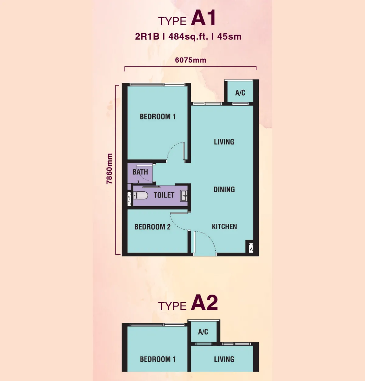 Hanaz Suites @ KL City Centre floor plan A1 / A2