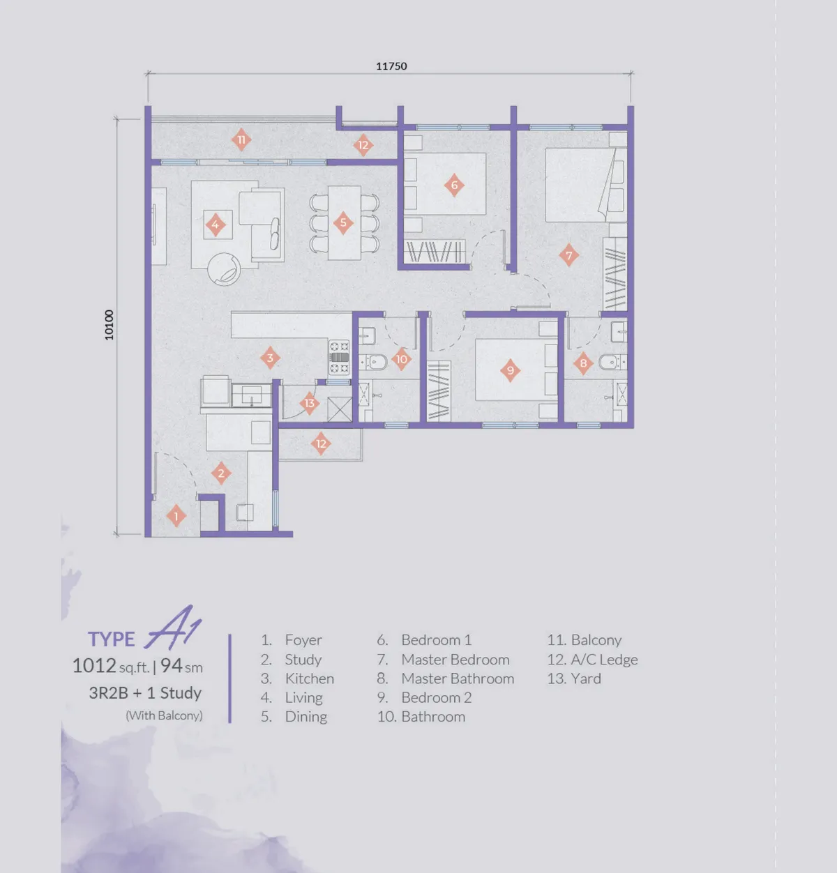 Veladaz Residences @ Bukit Jalil 户型图 A1