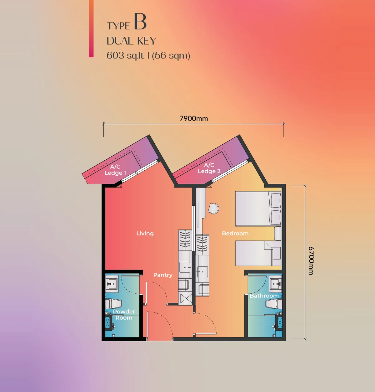 Noordinz Suites @ George Town floor plan Type B