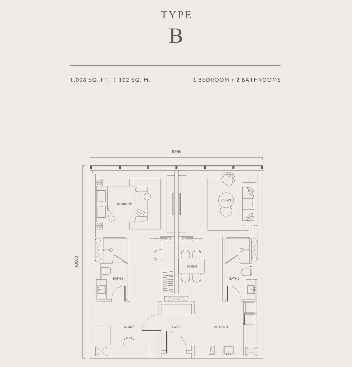 CloutHaus @ KL City Centre 户型图 B型