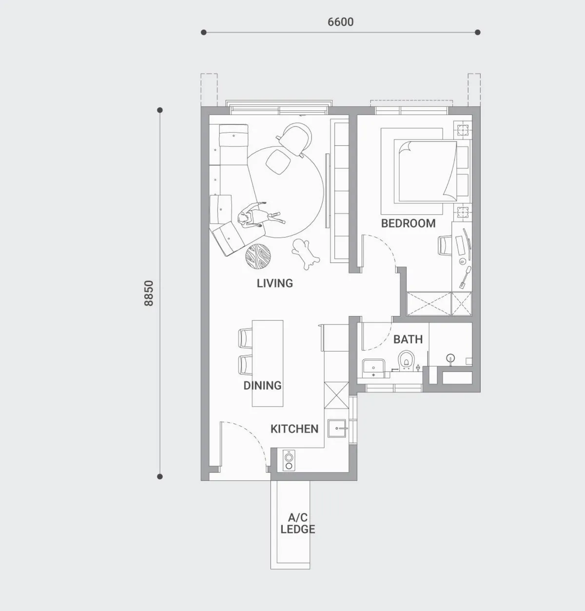 Enlace Suites 1 floor plan Type B