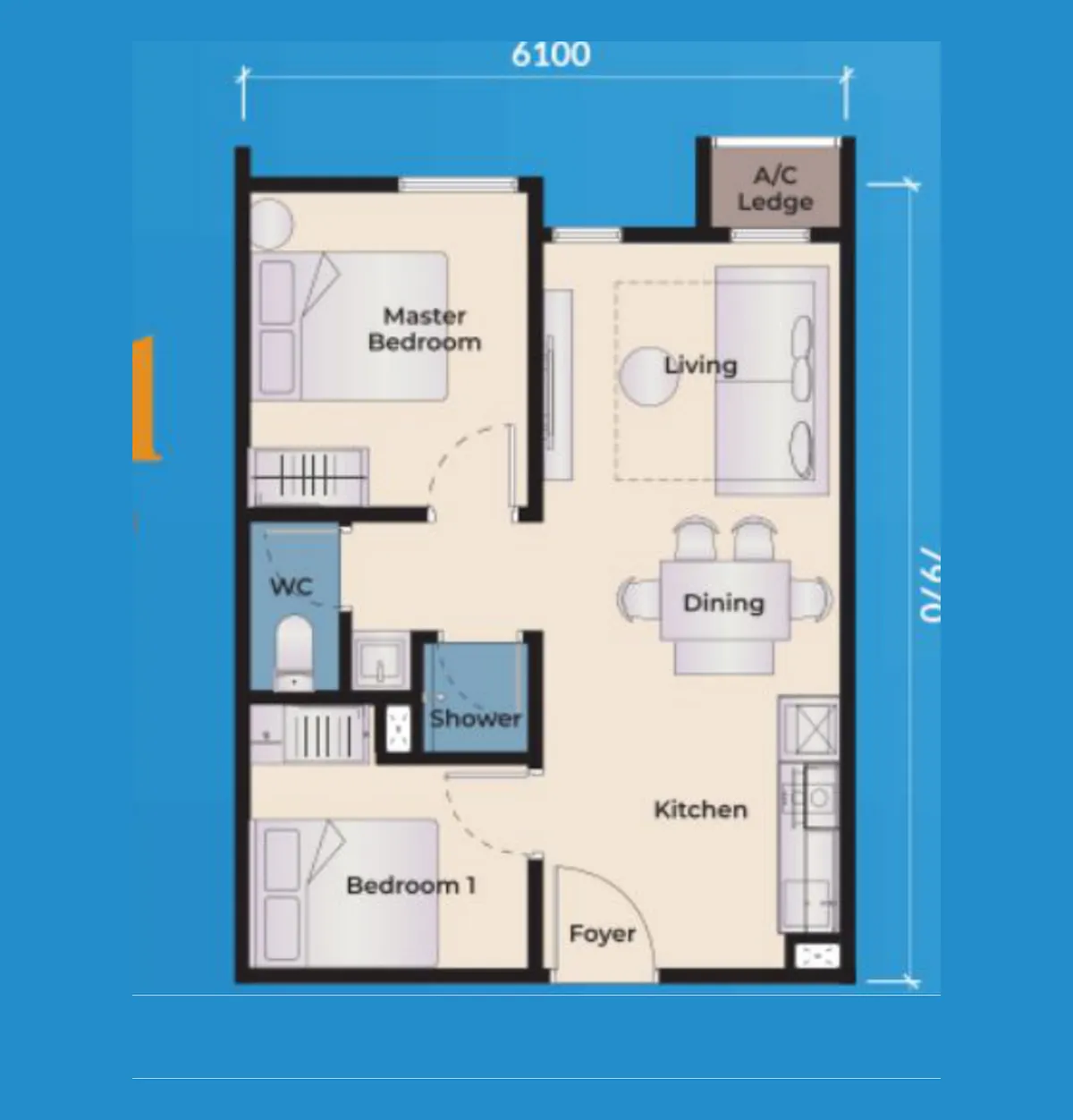 Qubaz Suites @ Kuala Terengganu floor plan Type B