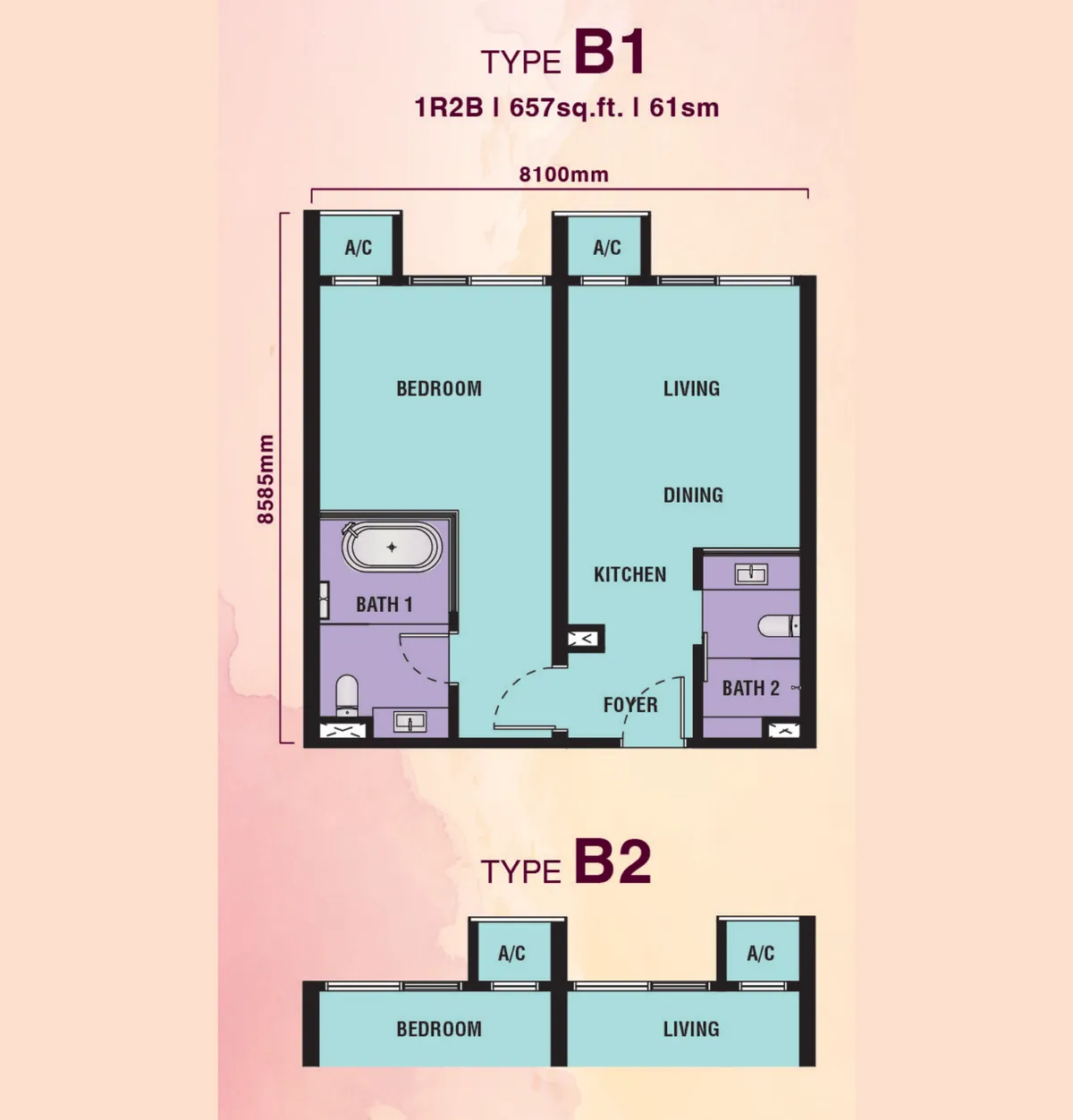 Hanaz Suites @ KL City Centre floor plan B1 / B2