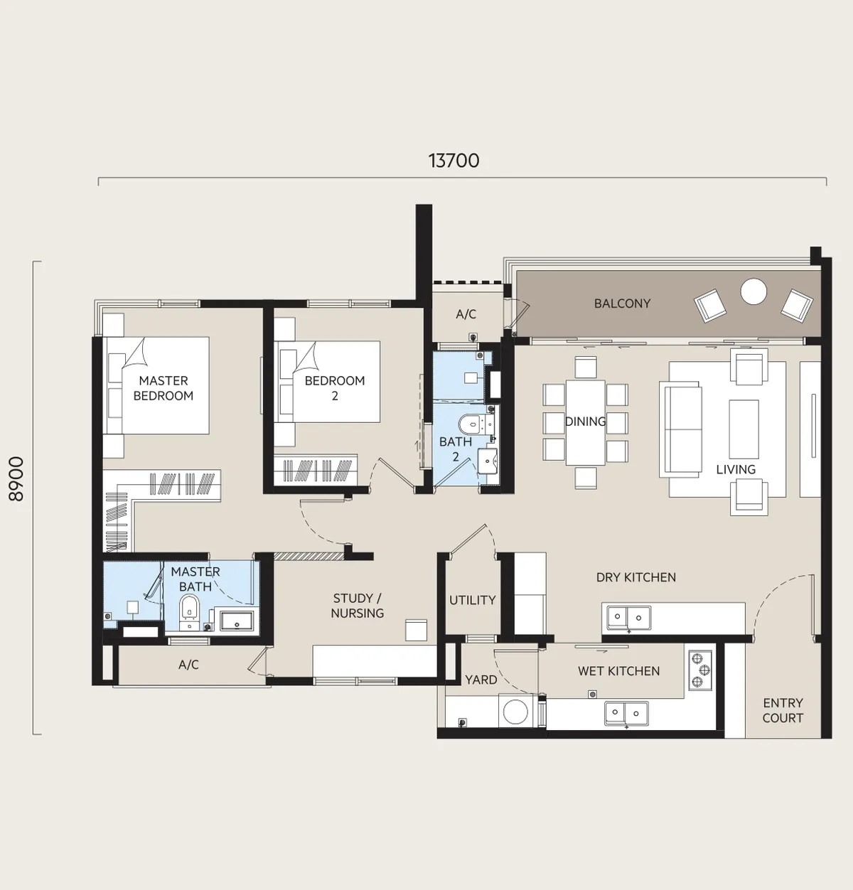 Oaka Residences @ Bukit Jalil 户型图 B1