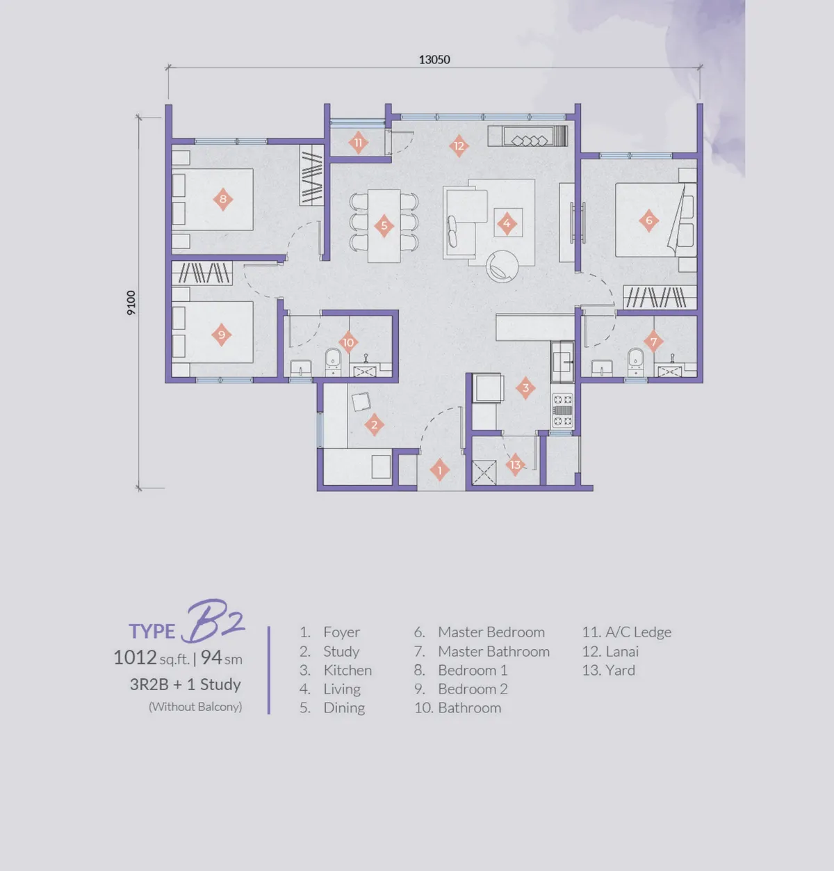 Veladaz Residences @ Bukit Jalil 户型图 B2