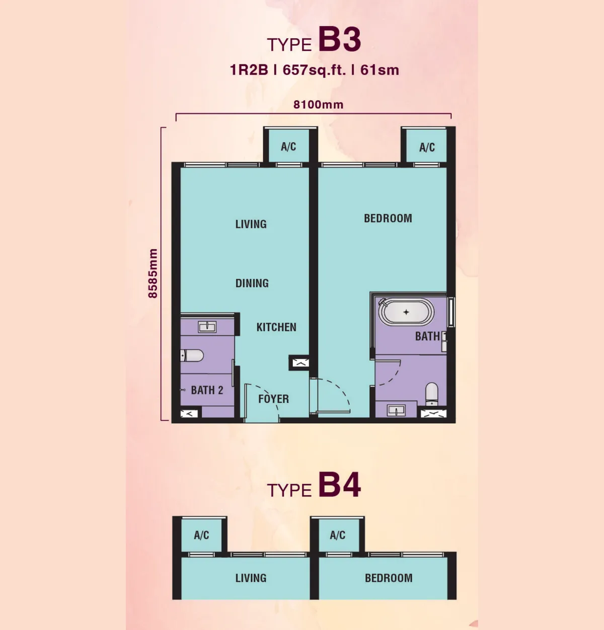 Hanaz Suites @ KL City Centre floor plan B3 / B4