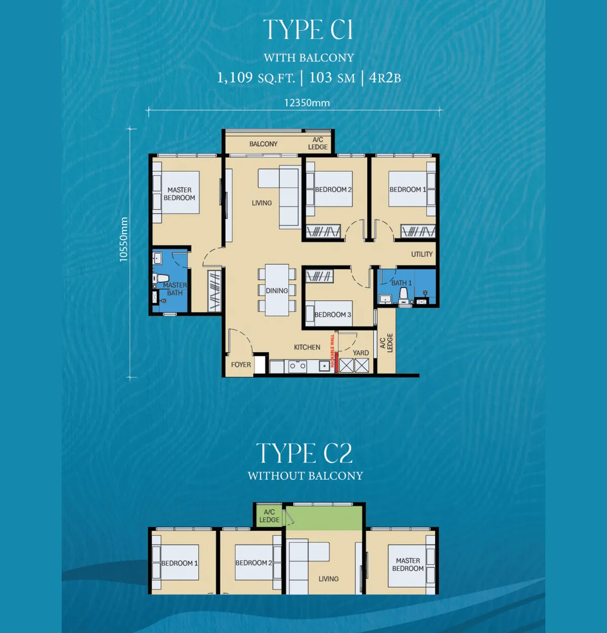 D'Evia Residences @ Kwasa Damansara floor plan C1 / C2