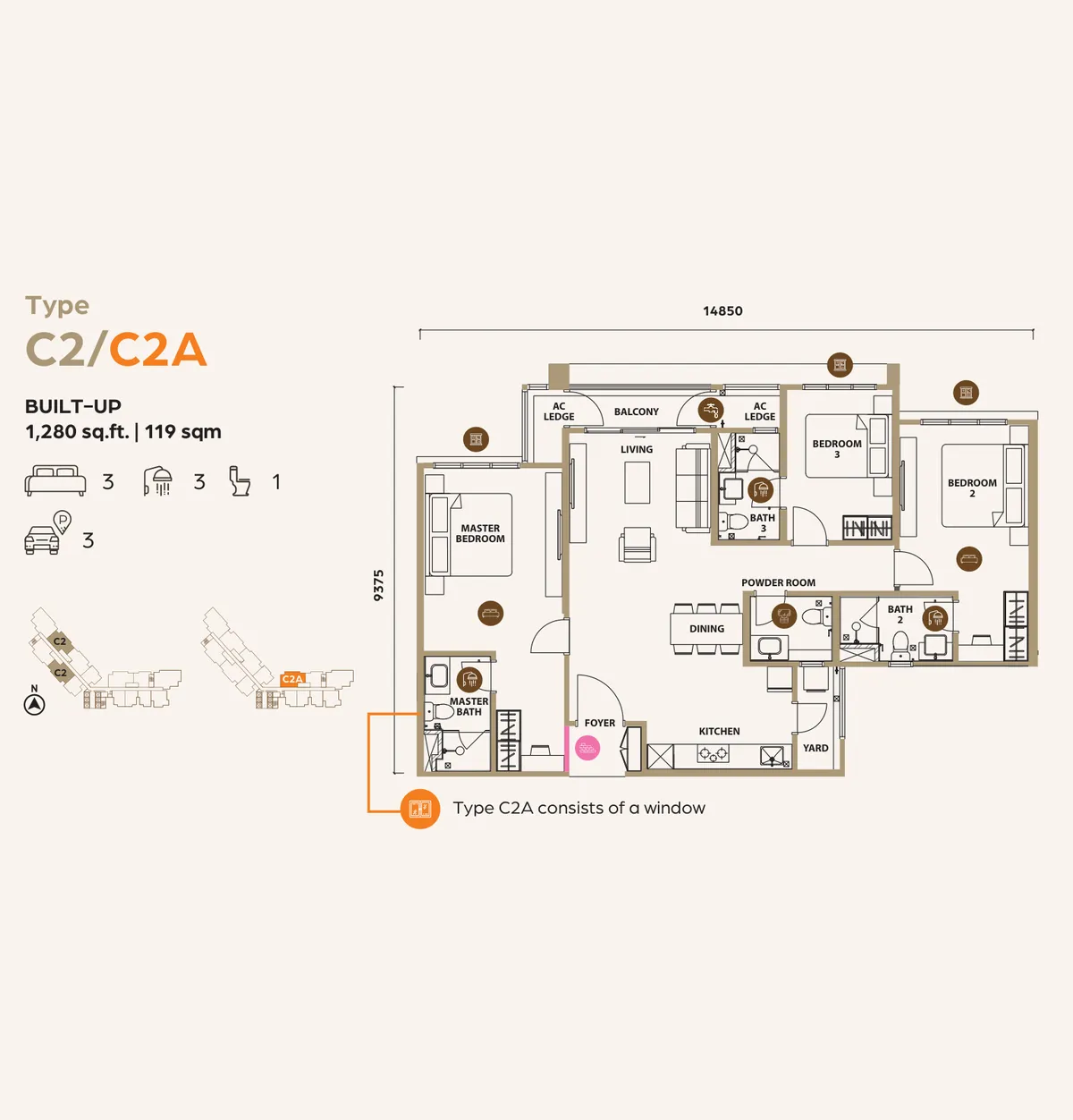 Lunar Seputeh @ Kuala Lumpur floor plan Type C2 / C2A