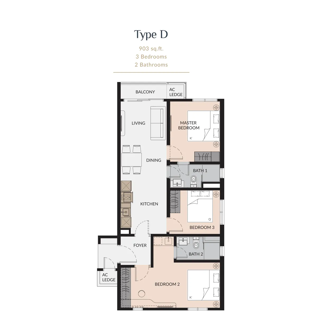 Laurel Residence @ Bangsar South floor plan Type D/D1 (Dual Key)