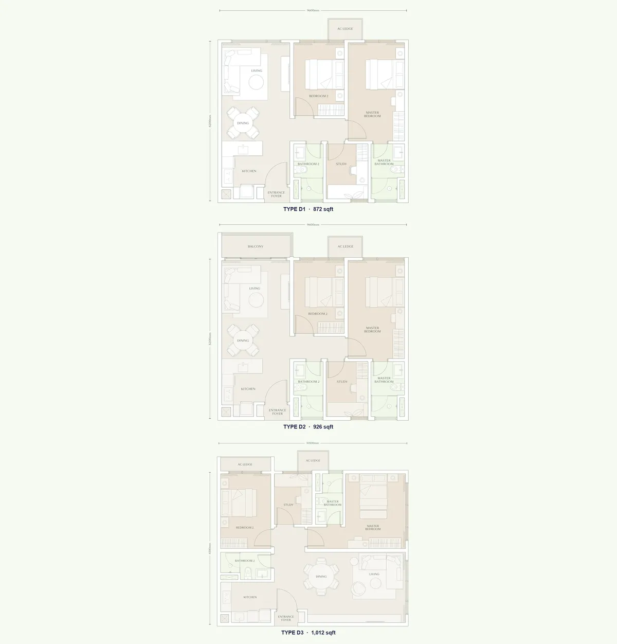 Parkside Residences @ Bangsar floor plan Type D