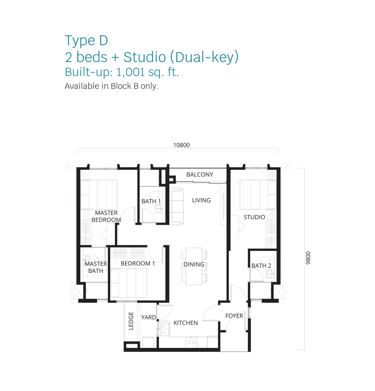 Stellaris Riana Dutamas @ Segambut floor plan Type D (Dual Key)