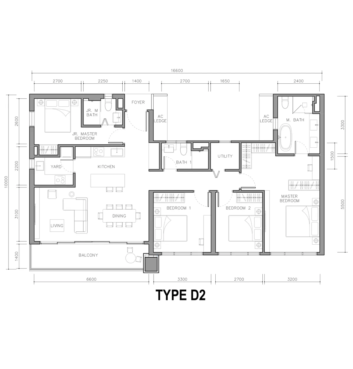Enlace Suites 2 floor plan Type D2