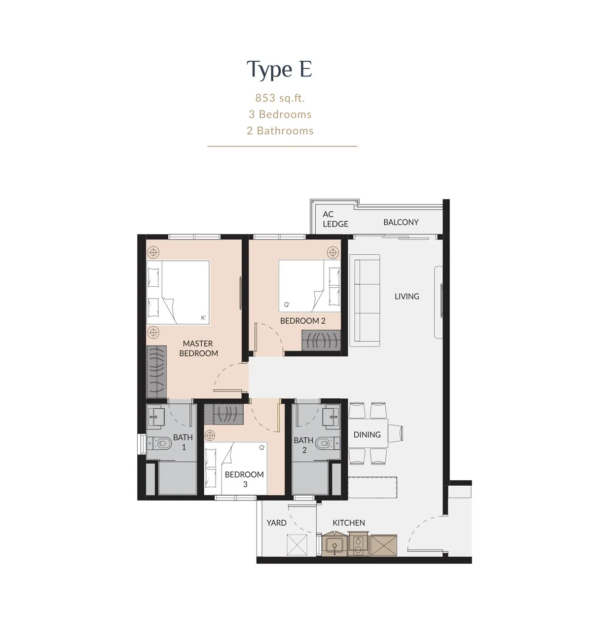 Laurel Residence @ Bangsar South floor plan Type E