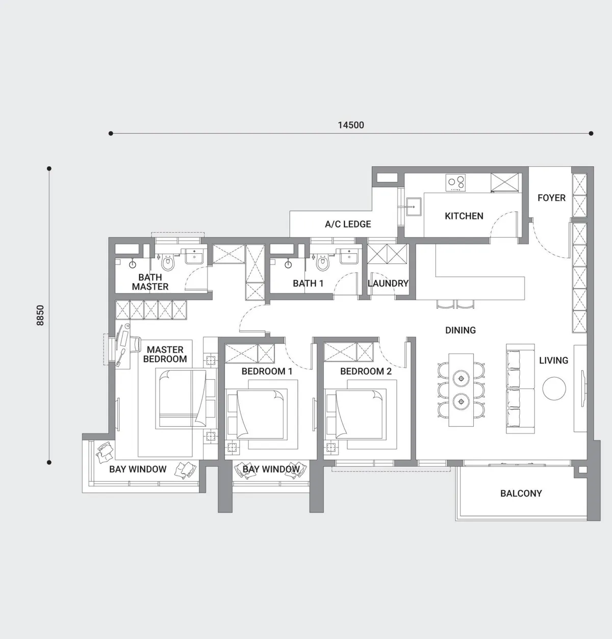Enlace Suites 1 floor plan Type E