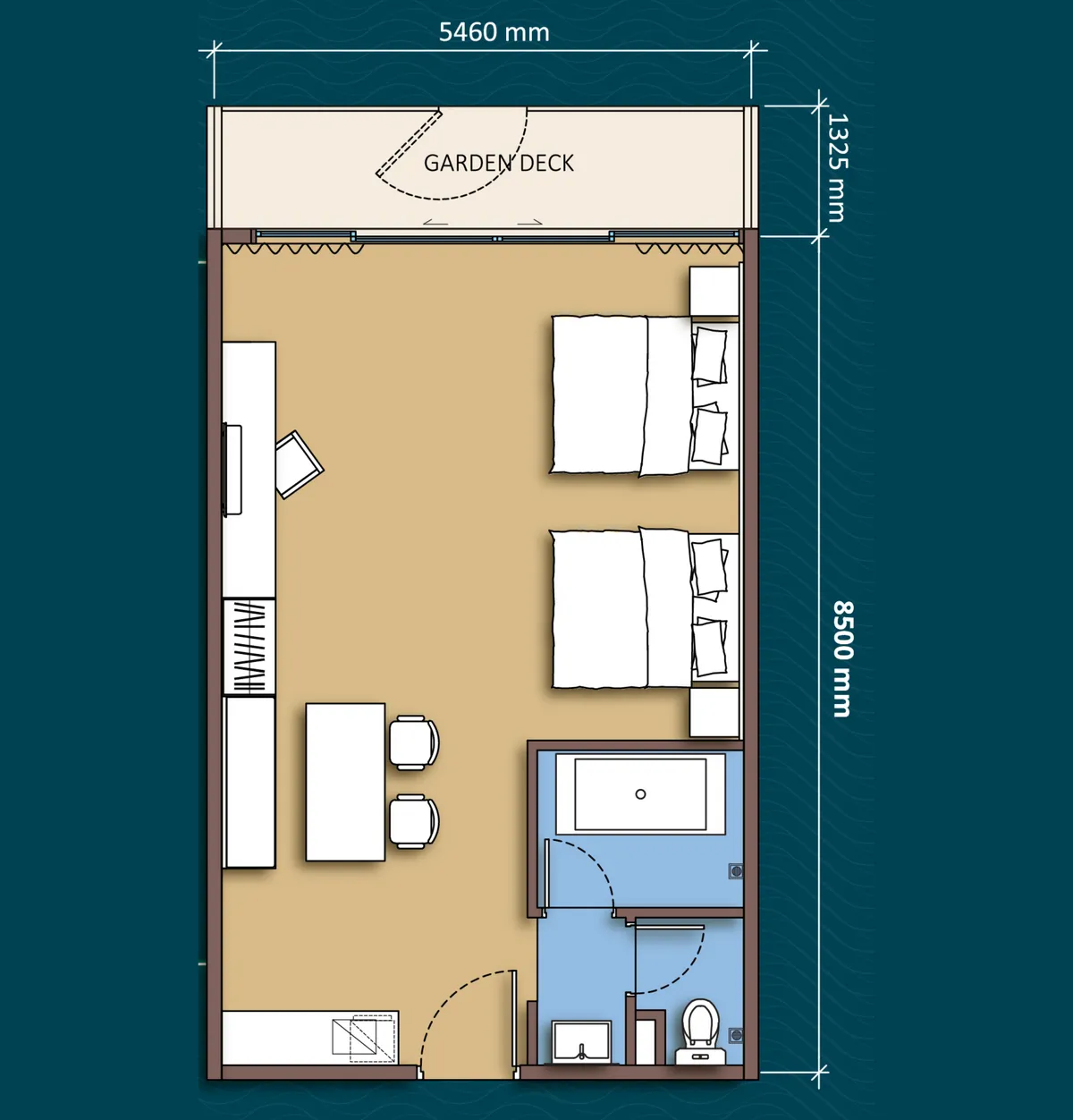 TagBay Suites floor plan Type GS (Garden Suite)
