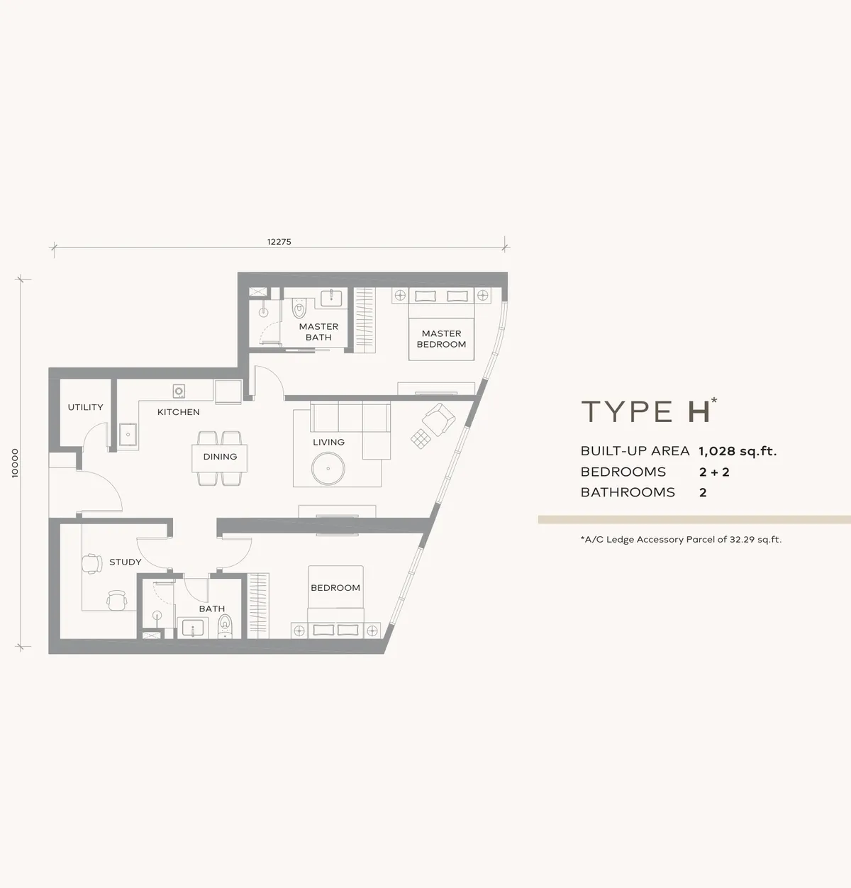 Khaya Residences @ Bangsar 户型图 H型