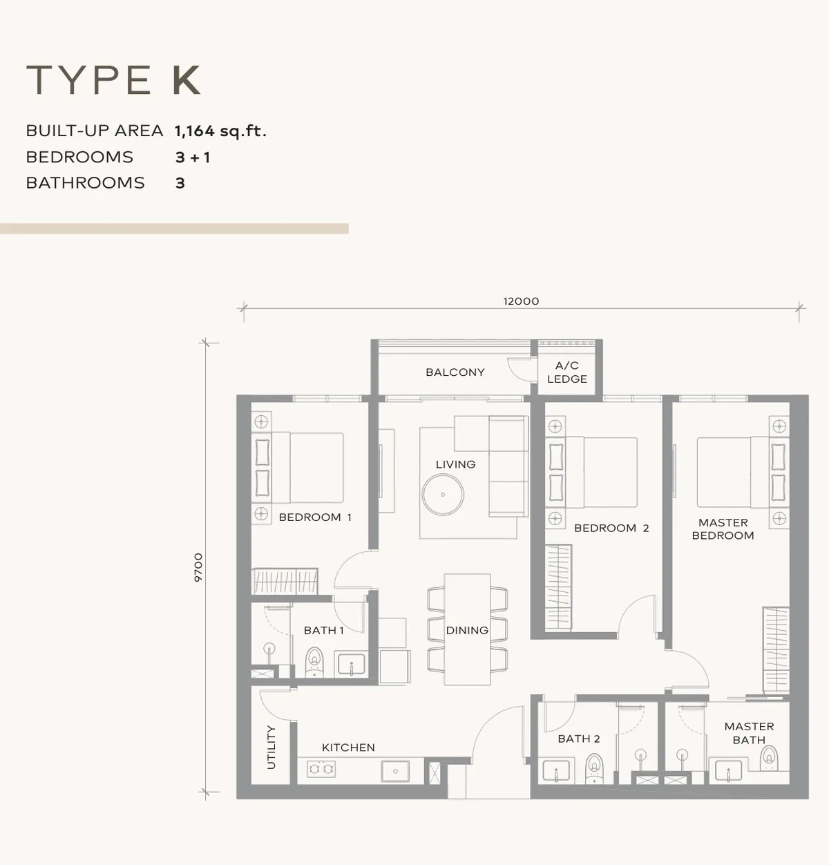 Khaya Residences @ Bangsar 户型图 K型