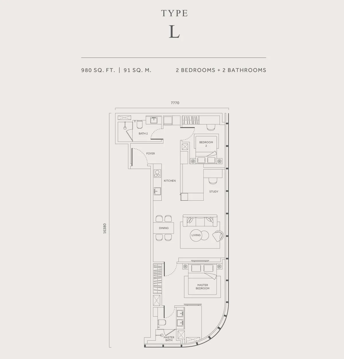 CloutHaus @ KL City Centre 户型图 L型