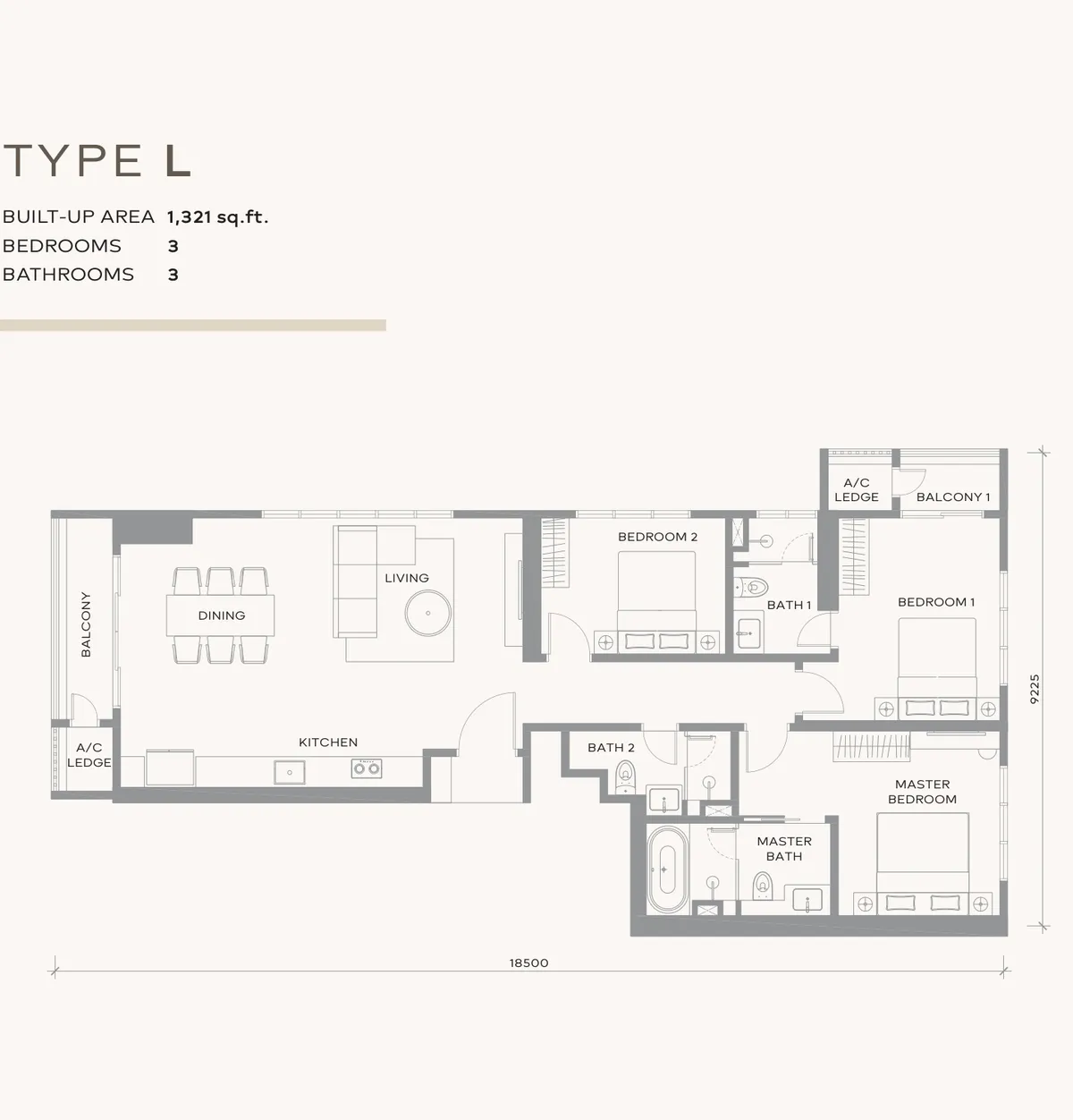 Khaya Residences @ Bangsar 户型图 L型