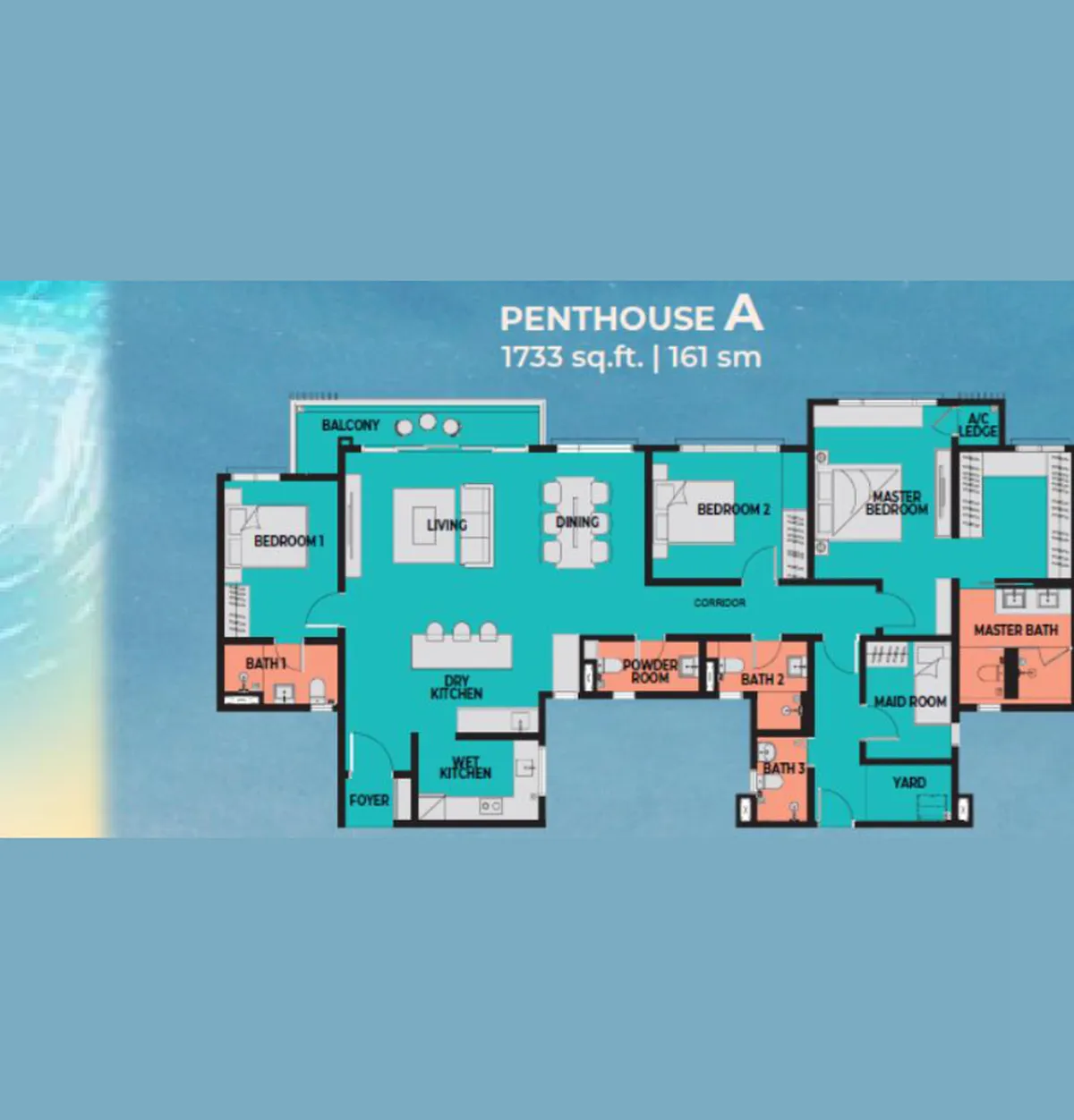 Sea Crestz @ Kuantan Waterfront Resort City floor plan Penthouse A