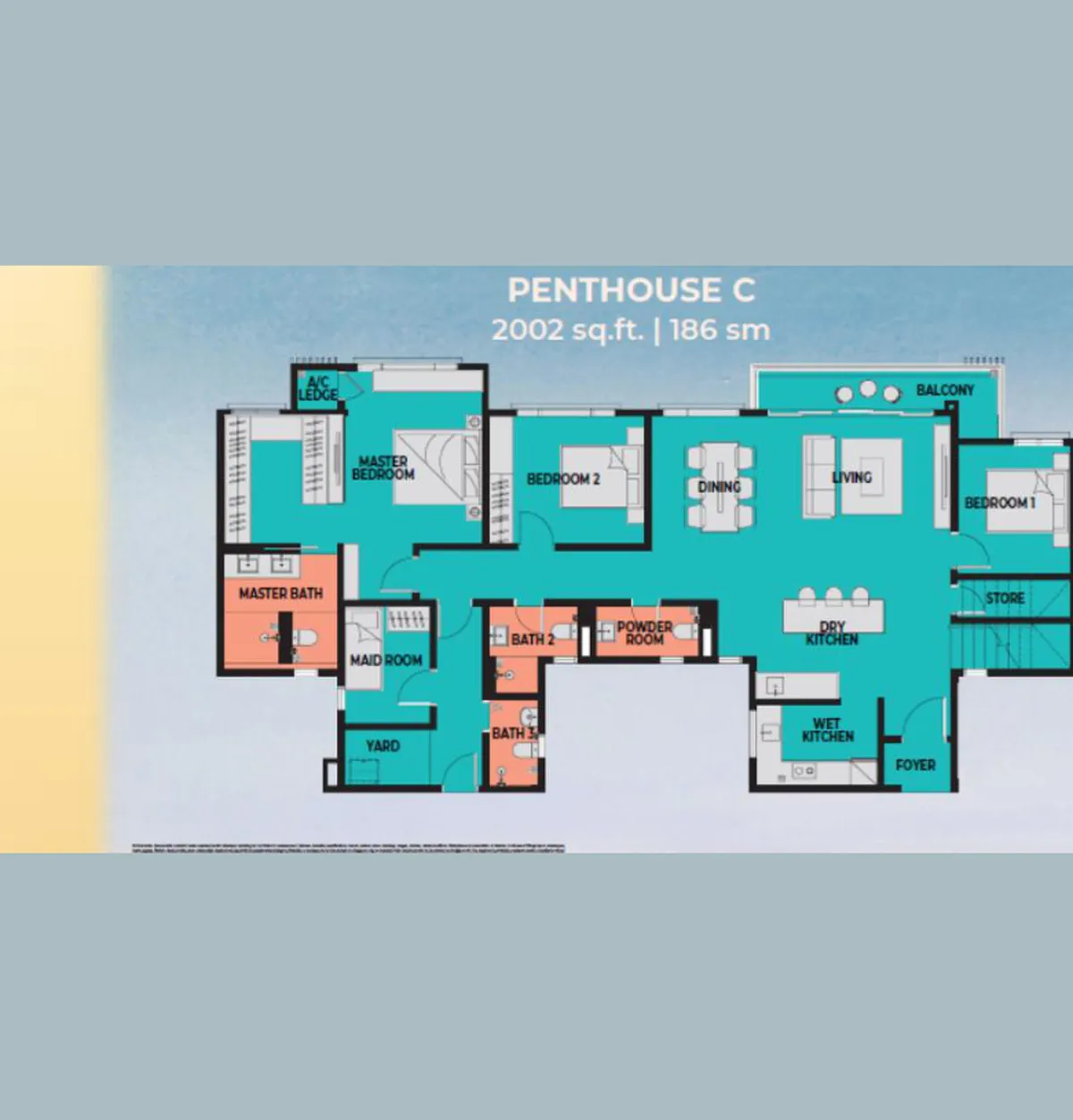 Sea Crestz @ Kuantan Waterfront Resort City floor plan Penthouse C