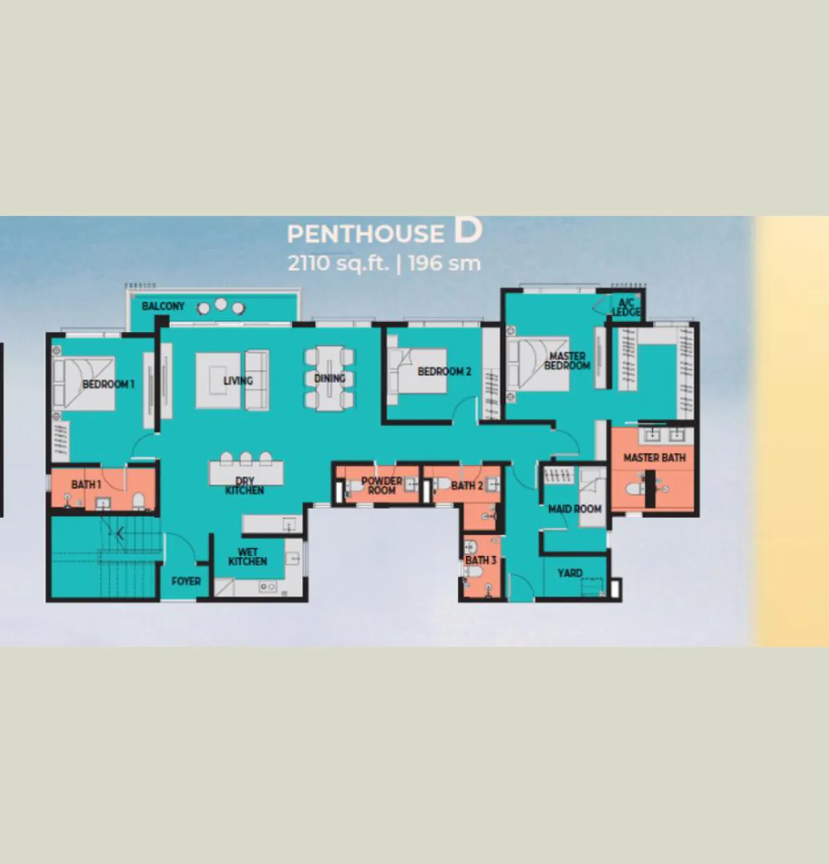 Sea Crestz @ Kuantan Waterfront Resort City floor plan Penthouse D