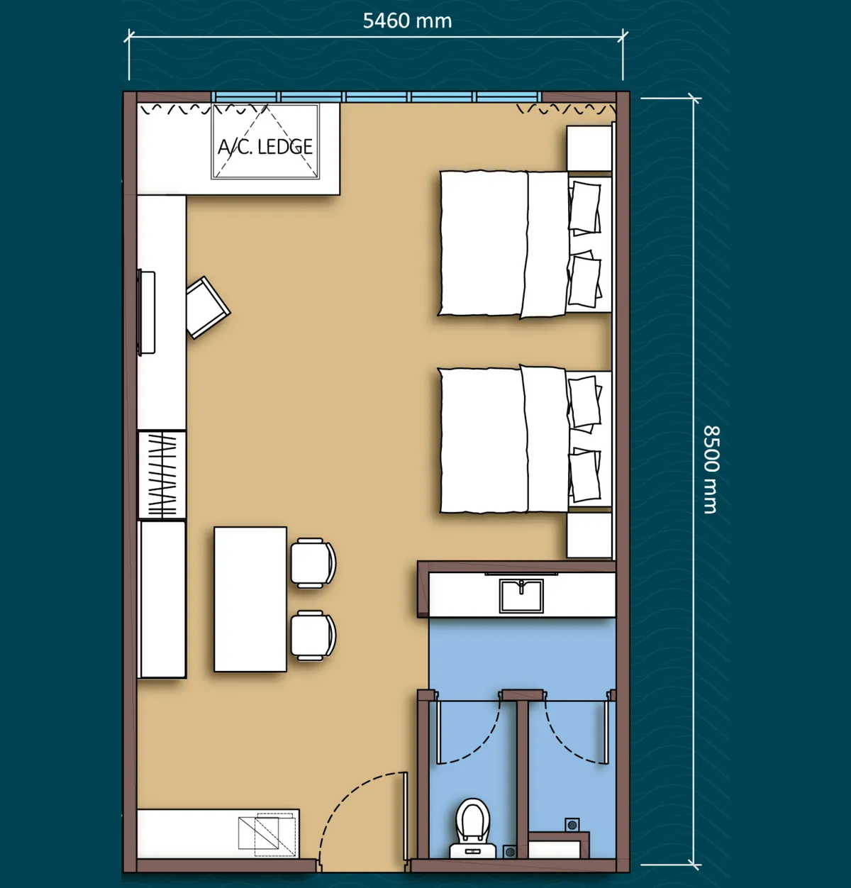 TagBay Suites floor plan Type SS (Standard Suite)